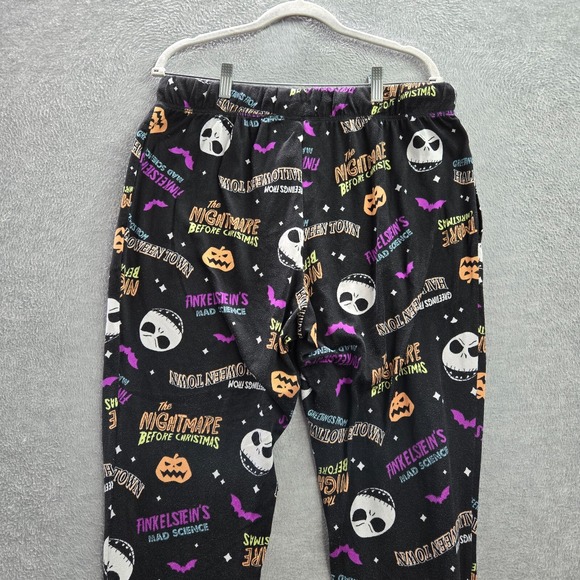 Disney Women Sleepwear Large Black Nightmare Before Christmas Pajama Pant Jogger - Picture 8 of 13